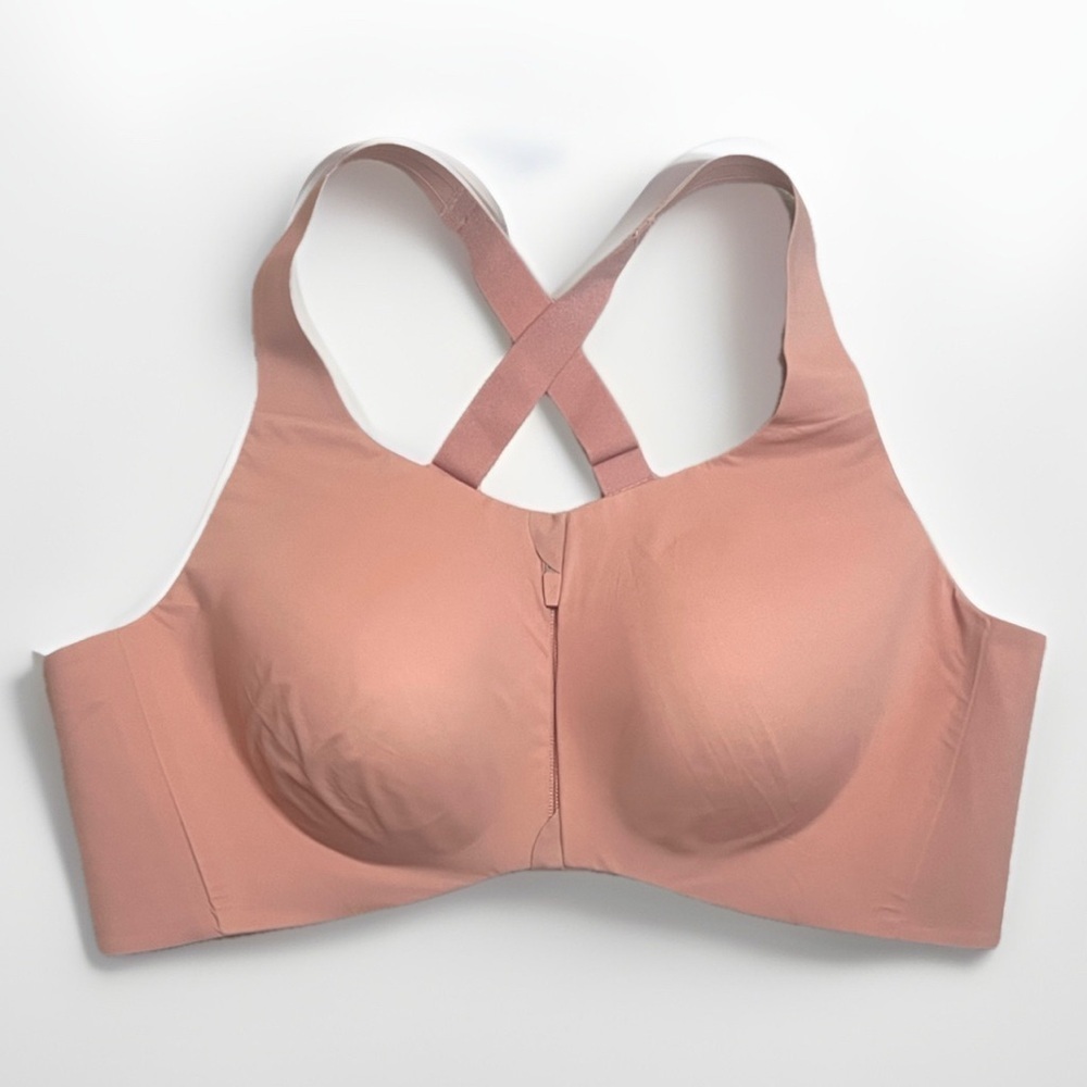 NWOT Knix Catalyst Front Zip Blush Pink Sports Bra sz 8 (40D/DD/DDD/E)